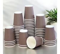 Econx 100 X 12Oz / 340Ml Disposable Coffee Cups Leak Proof Triple Layered Takeaway Paper Cups For Hot And Cold Drinks (Brown Check