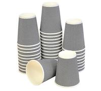 ECONX 100 X 12oz Ripple Hot Paper Cups Black & White Design for Coffee and Takeaway Hot Drinks, Tea Leak-Proof Recyclable Triple Wall Insulated Disposable Coffee Cups for Cafes, Office, Event
