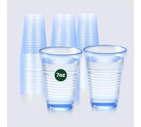 ECONX 100 X Blue Plastic Disposable Water Cups 7oz - Lightweight Drinking Cups for Water Coolers, Events - Suitable for Offices, Parties, Home, Work, Gym and Water Coolers Recyclable BPA Free Cups
