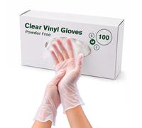ECONX 100 X Clear Vinyl Disposable Gloves Large Powder Free & Latex Free | Suitable for Food Handling, catering, Cleaning, Hair & Beauty, Household and General Use