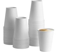 ECONX 12oz Single Wall White Paper Cups for Hot & Cold Drinks Takeaway Paper Cups 354ml Disposable Tea Coffee Cups Ideal for Your Home, Café, Work, Parties or Outdoors (50)