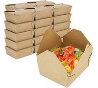 ECONX 1400ml Kraft Food Takeaway Snack Box Deli Lunch Food Containers x 100 in Brown | Size: 100 Pieces ECONX Brown 100 Pieces