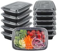 ECONX 20 X 24oz Meal Prep Containers Reusable 1 Compartment BPA Free Plastic Food Storage Trays Airtight Lids Microwavable, Freezer Dishwasher Safe Stackable Bento Lunch Boxes Food Containers
