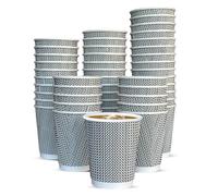 ECONX 200 X 8oz Coffee Paper Cups VIP Designed - Strong 3-PLY Disposable Insulated Coffee Cups - Leak-Proof Recyclable for Hot Drinks, Tea, Coffee for Cafes, Takeaway, Office, Event