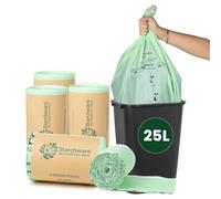 ECONX 25 Litre X 50 Biodegradable Bin Liners Bags - Food Waste Bags 25L Caddy Bags - Recycled Kitchen Food Waste Compost Liners Garbage Rubbish Bag for Kitchen, Office, Bathroom, Garden