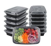 ECONX 28oz Plastic Meal Prep Food Containers Food Storage Boxes with Lids in Black | Size: 20 Pack ECONX Black 20 Pack