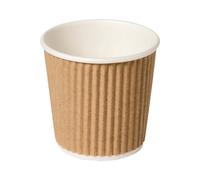 ECONX 4oz Kraft Paper Coffee Cups Brown Triple Walled Disposable Insulated Paper Coffee Cups For Hot & Cold Drinks x 200pk