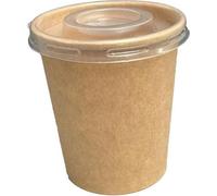 Econx 4Oz Kraft Paper Sauce Pots With Lids Small Pots Round Container For Sauces, Chutney, Dips Pack 100