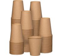 Econx 500 X 12Oz Paper Coffee Cups Premium Recyclable Brown Kraft Paper Party Cups Disposable For Hot & Cold Drinks