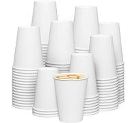 ECONX 500 X 8oz Single Wall White Paper Cups for Hot & Cold Drinks Premium Disposable Coffee Tea Paper Cups Perfect for Your Home, Café, Work, Parties or Outdoors