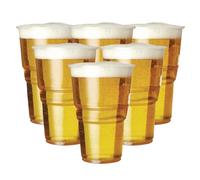 ECONX Heavy Duty Clear Plastic Pint Glasses Tumblers Strong Disposable Beer Cups Glasses Ideal for Parties, Festivals, BBQs, Events Drinking Cups (500, Full Pint)