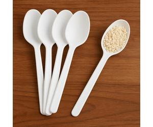 Econx 50Pcs White Plastic Spoons Reusable Heavy Duty Cutlery Spoon For Party Wedding Catering Disposable Spoons