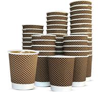 ECONX 8oz Coffee Paper Cup VIP Designed 3PLY Disposable Coffee Cup for Takeaway Hot Drinks Brown - Brown - 500 - All occasion