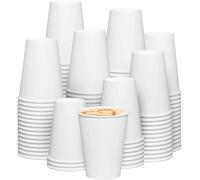 ECONX 8oz Single Wall White Paper Cups for Hot & Cold Drinks Takeaway Paper Cups 236ml Disposable Tea Coffee Cups Ideal for Your Home, Café, Work, Parties or Outdoors (100)