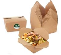 ECONX 98oz No.4 Kraft Takeaway Food Boxes 2800ML Cardboard Leak-Proof Biodegradable Kraft Deli Food Take out Containers For Sandwich, Cheesecake, Burger Snack Salad Lunch Boxes Party (100)