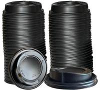 Econx Black 8Oz Plastic Sip-Through Lids For Paper Disposable Coffee Cups Lids 80mm Leak Proof Secure Fit Lid X 100