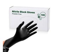 ECONX 100 X Black Disposable Nitrile Gloves Small, Powder-Free, Latex-Free | Medical Examination Strong Multipurpose for Industrial, Mechanical, Hair & Beauty, Food, Tattoo, Cleaning, Janitorial Use