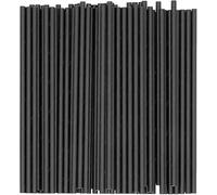 ECONX Black Paper Straws 8 Inch - Eco-Friendly, Biodegradable & Compostable - Durable Paper Drinking Straws for Parties, Cocktails, Coffee, Tumblers, Hot & Cold Drinks Sip Stirrers (250)