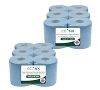 ECONX Blue Centrefeed Rolls 6 Pack - 2 Ply 400 Sheets Embossed Super Absorbent & Strong Blue Roll Paper Towel Tissue - for Home, Office, Kitchen, Bathroom, Garage, Restaurant (400 Sheet (Pack of 12))