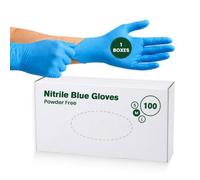 Econx Blue Nitrile Disposable Gloves Latex-Free Powder-Free Large Size For Food Cleaning And Beauty Pack Of 100