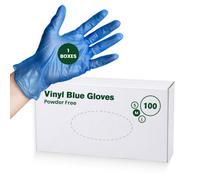 ECONX 100 X Blue Vinyl Disposable Gloves Small Powder Free & Latex Free | Suitable for Food Handling, catering, Cleaning, Hair & Beauty, Household and General Use