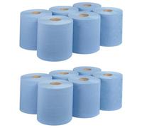 Econx Centrefeed Blue Rolls 6 Pack 2 Ply Tissue Roll For Wiping Surfaces & Drying Hands 300 Sheets