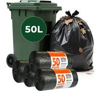 ECONX Extra Strong Black Heavy Duty Bin Liners Bags Rubbish Waste Refuse Sacks 790x680mm Recycling Bags 50L x 100PK