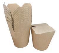 ECONX Kraft Noodle Pot Box 32oz Round Biodegradable Deli Takeaway Food Box in Brown | Size: 50 Pieces ECONX Brown 50 Pieces