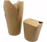 Econx Kraft Paper Noodle Boxes Round 16Oz Takeaway Containers Foldable Top Closure For Hot Food And Snacks X 500Pk