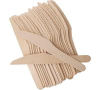 ECONX Pack Of 200 Disposable Wooden Knives Biodegradable Compostable Eco Friendly Wooden Knife Set, Cutlery Set Ideal for Wedding, Picnic, Birthday, Parties, Catering, Outdoor Picnics, BBQs