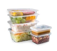 ECONX Plastic Food Storage Containers With Lids Microwave & Freezer Safe Food Containers - BPA-Free, Reusable, Takeaway Meal Prep Containers for Business, Restaurants, Hotels (100, Clear, 750ml)