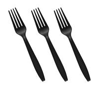 ECONX Reusable Plastic Forks Black Fork Heavy Duty Disposable Cutlery x 50PK ECONX Black