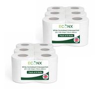 ECONX White 2-Ply Centrefeed Embossed Roll 400 Sheet Paper Towel Tissue | Size: 6 Pack ECONX White 6 Pack