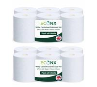 Econx White Centrefeed Rolls 6 Pack 2 Ply Embossed Super Absorbent 400 Sheets White Roll Paper Towel Tissue