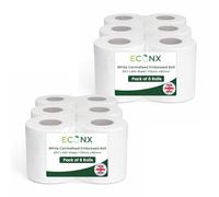 ECONX White Centrefeed Rolls - 2 Ply 400 Sheets Embossed Super Absorbent & Strong White Roll Paper Towel Tissue - for Home, Office, Kitchen, Bathroom, Garage, Restaurant (6 Count (Pack of 2))
