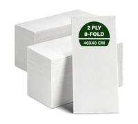 Econx White Paper Napkins 40 X 40Cm 2 Ply Strong Paper Napkins Tissue Serviettes Cocktail Napkins Pack Of 1000
