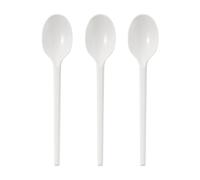 ECONX White Reusable Plastic Spoon Heavy Duty Disposable Cutlery Spoon X 100 ECONX White