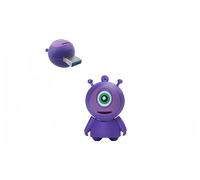 Ecoodisk 128GB USB 3.0 Flash Drive Cartoon Novelty Halloween Alien Memory Stick Silicone Rubber Pendrive Purple