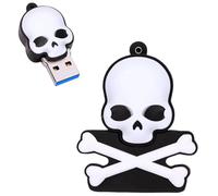 Ecoodisk 128GB USB 3.0 Flash Drive Cartoon Novelty Halloween Human Skeleton Memory Stick Silicone Rubber Pendrive Black