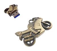 Ecoodisk 128GB USB 3.0 Flash Drive Strong Metal Motorcycle High Transfer Speed Pendrive Memory Stick Champagne
