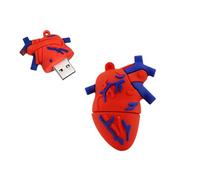 Ecoodisk 64GB USB 2.0 Flash Drive Cartoon Novelty Organ Heart Shaped Memory Stick Silicone Rubber Pendrive