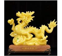 Ecoodisk Feng Shui Decor Chinese Dragon Statue Jade Zodiac Decoration Lucky Feng Shui Office Home Decoration Crafts Attract Wealth and Good Luck,20 * 17 * 8CM,B