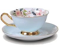 Ecoodisk Game Coffee Cup Porcelain Colour, Exquisite Gold Trimmed European Cup Glazed Cup and Saucer Set Afternoon Tea Set Porcelain Coffee Cup Saucer Chinese 210ml.,B