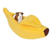 Ecoodisk Guinea Pig Bed Washable Guinea Pig Cage Accessories Small Animal Bed Hideout Cozy Banana House Small Animal Beds for Hedgehog Rat Chinchilla Guinea Pigs