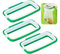 Ecoodisk Hanging Garbage Bag Holder, Plastic Portable Garbage Bag Holder Durable Hanging Kitchen Garbage Bin for Kitchen Cabinet Bathroom Drawer,3pcs