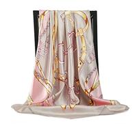 Ecoodisk Luxury 90X90CM Square female Summer Silk Scarf Fashion Satin Shawl Hair Head Women Bandanna foulard pareo muffler-71,90cmX90cm