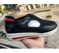 Ecoodisk Platform Sneakers Women Summer New Breathable Mesh Wedge Casual Sport Shoes Plus Size 43 Non slip Woman Shoes-Black,36
