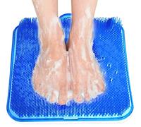 Ecoodisk Shower Foot Scrubber Cleaner Massager Exfoliating Feet Massager Spa Larger Shower Foot Scrubber Mats Foot Cleaner Massager Mat with Non-Slip Suction Cups,B
