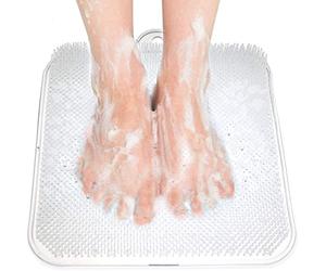 Ecoodisk Shower Foot Scrubber Cleaner Massager Exfoliating Feet Massager Spa Larger Shower Foot Scrubber Mats Foot Cleaner Massager Mat with Non-Slip Suction Cups,C