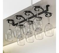 Ecoodisk Stemware Wine Glass Hanger Iron Material Cabinet Storage Design Branch Shape Hanging Mouth Design 10KG Bearing can Hang 8 Wine Glasses,B